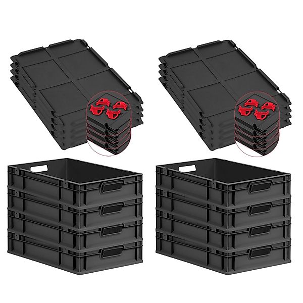 PROREGAL SuperSparSet 8x Eurobox Nextgen Grip Mit Auflagedeckel Und Roten V günstig online kaufen