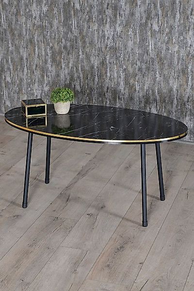 en.casa Couchtisch, oval, Metallbeine, schwarze-goldene Kante 89322160 günstig online kaufen