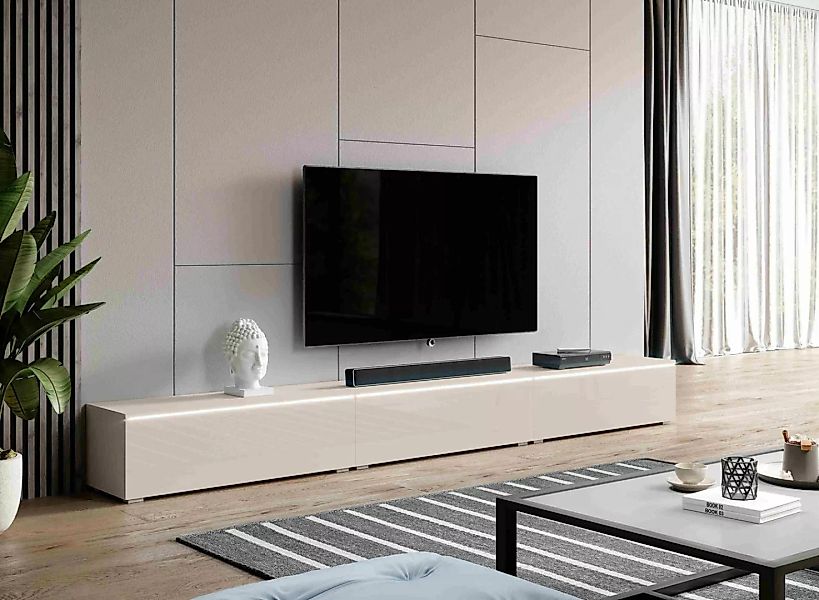 Furnix TV-Schrank BARGO 300 cm (3x100cm) TV-Kommode Lowboard mit/ohne LED B günstig online kaufen