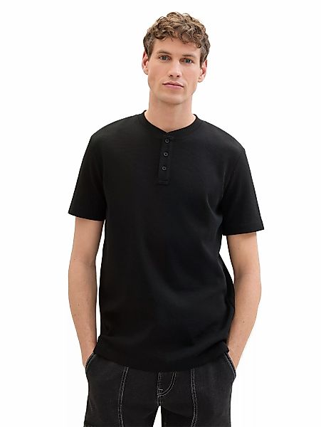 TOM TAILOR Denim Rundhalsshirt, aus hochwertigem Waffeljersey günstig online kaufen