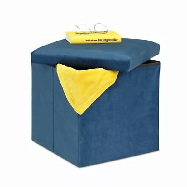 relaxdays Sitzhocker mit Stauraum blau günstig online kaufen