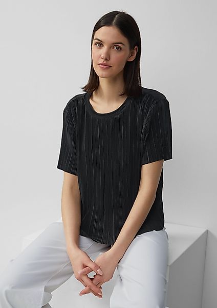 s.Oliver Kurzarmshirt Verkürztes T-Shirt aus Plissee günstig online kaufen
