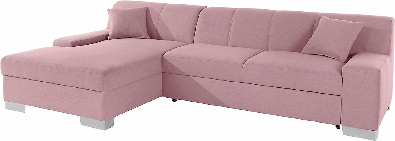 DOMO collection Ecksofa "Bero, elegant und zeitlos, flache Armlehnen, L-For günstig online kaufen