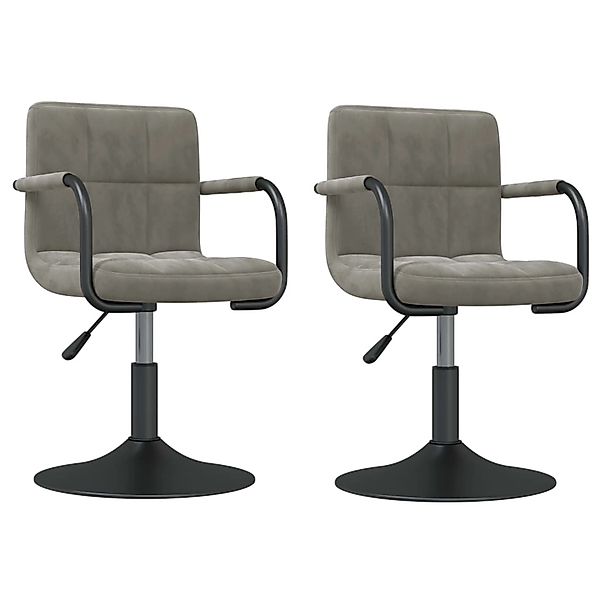 vidaXL Esszimmerstühle 2 Stk Drehbar Hellgrau Samt 334617 günstig online kaufen