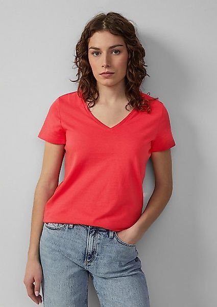 QS Kurzarmshirt Jerseyshirt mit V-Ausschnitt günstig online kaufen