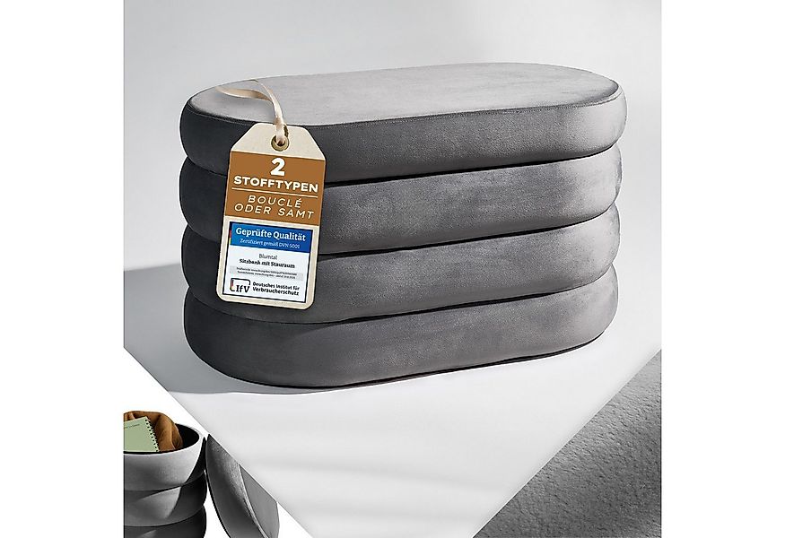 Blumtal Sitzhocker Hocker mit Stauraum mit Bouclé oder Velvet-Bezug, robust günstig online kaufen