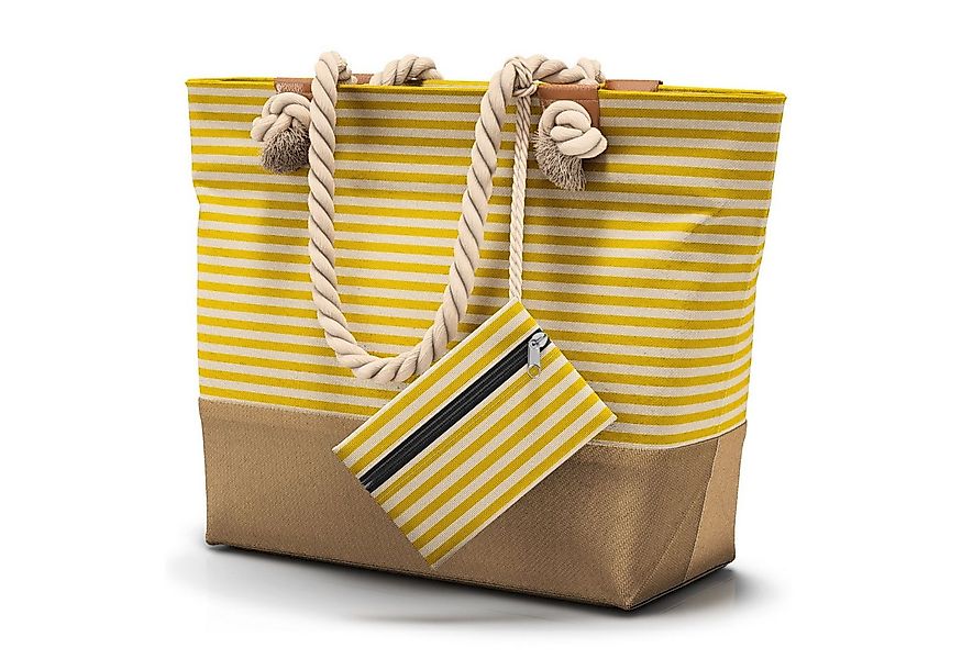 furora HOLIDAY Strandtasche Badetasche mit Reißverschluss & 2x Innentaschen günstig online kaufen