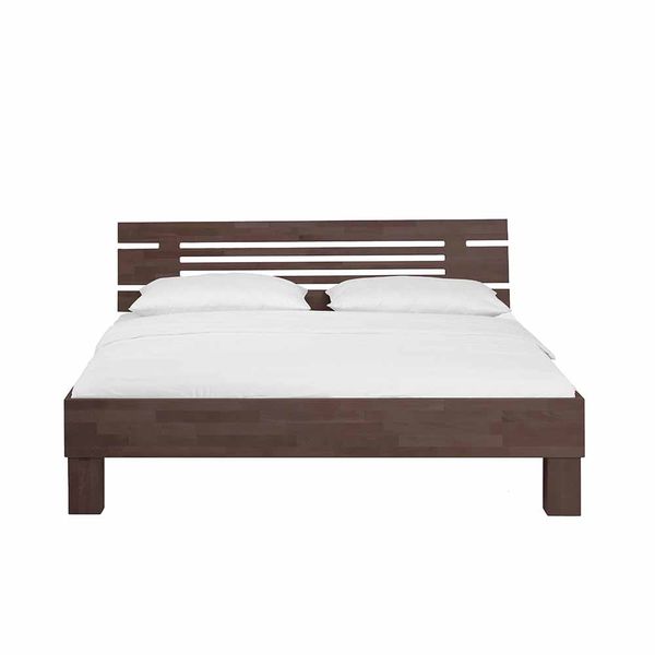 Holzbett in Wenge lackiert Buche Massivholz günstig online kaufen