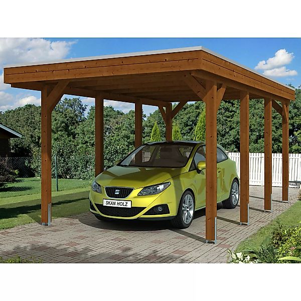 Skan Holz Carport Friesland 314 cm x 555 cm Nussbaum günstig online kaufen