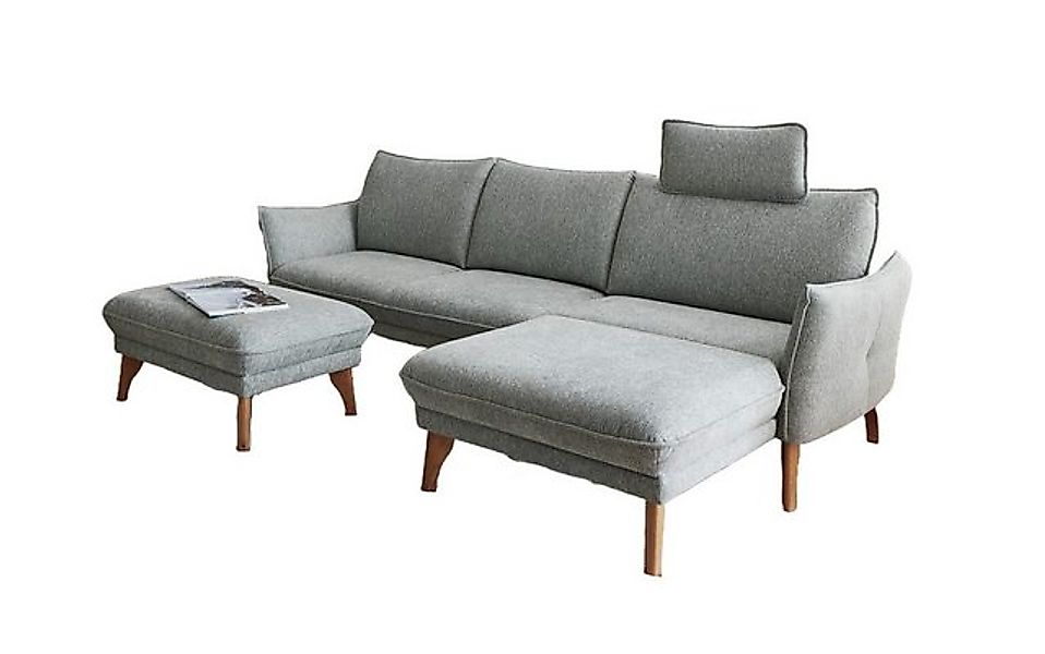 Natur24 Sofa Genova Sofa 248x167 Longchair rechts Grau Füße Eiche günstig online kaufen