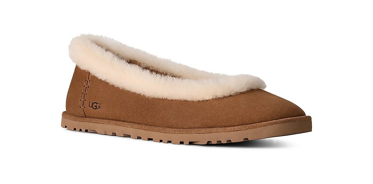 UGG Zora Ballet Flat Ballerina Homeslippers, Flats mit Logoverzierung günstig online kaufen
