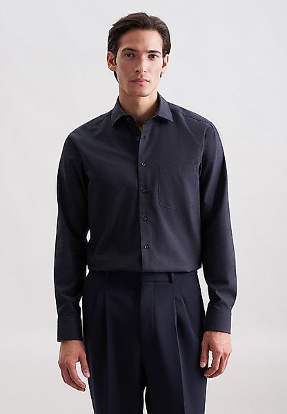 seidensticker Flanellhemd Schwarze Rose Regular 1/1 Kentkragen Uni günstig online kaufen