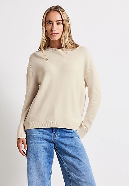 STREET ONE Rundhalspullover mit Rippbündchen günstig online kaufen