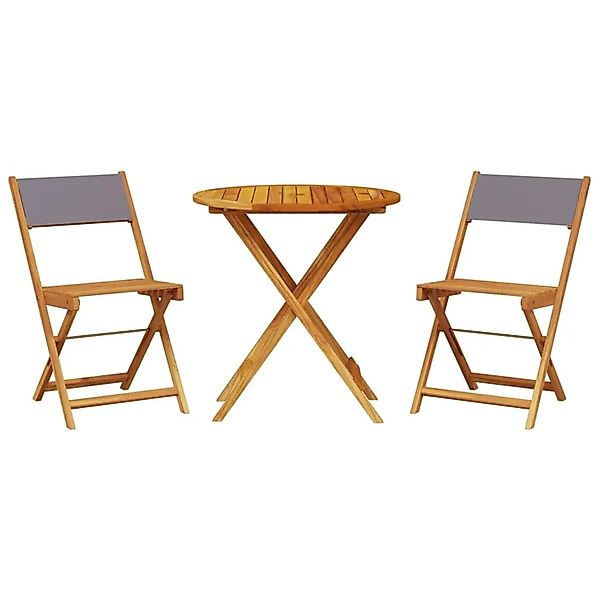 vidaXL 3-tlg Bistro-Set Anthrazit Stoff und Massivholz Modell 4 günstig online kaufen