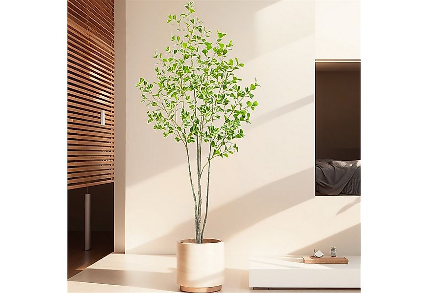 Kunstbonsai Künstlicher Ficus-Baum,Mit glatten und glänzenden Blättern,Pfla günstig online kaufen