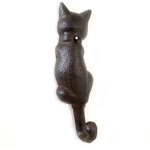 Wandhaken Katzenrücken mit einem Haken aus Gusseisen in Braun 17 cm günstig online kaufen