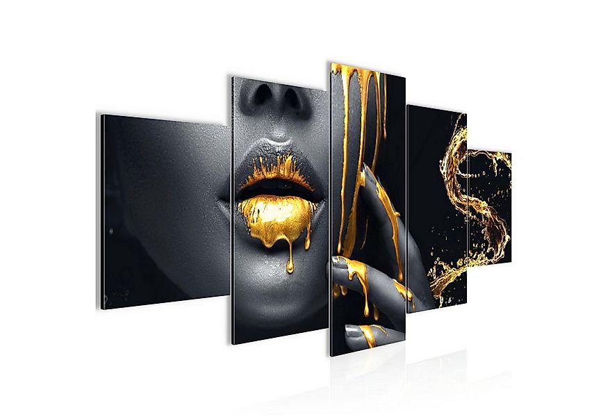 Runa Art Wandbild Schwarz Gold Wohnzimmer Deko Bild Frau Fashion, 1 Teilig günstig online kaufen
