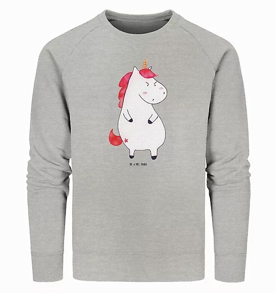 Mr. & Mrs. Panda Longpullover Größe L Einhorn Wut - Heather Grey - Geschenk günstig online kaufen