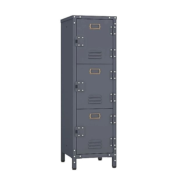 Costway Metall Aktenschrank 3 Türen Vintage 30 x 35 x 100 cm günstig online kaufen