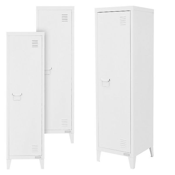 ML-Design 3Er Set Aktenschrank Hoch 38x38x137,5 cm Weiß aus Stahl günstig online kaufen