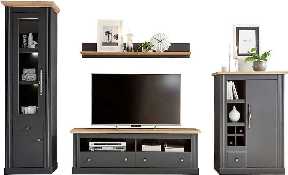 Home affaire Wohnwand "Westminster TOPSELLER" Set, Vitrine, Lowboard, Kommo günstig online kaufen