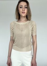 Zuckerwatte Ajourpullover modisch kurz aus 100% günstig online kaufen