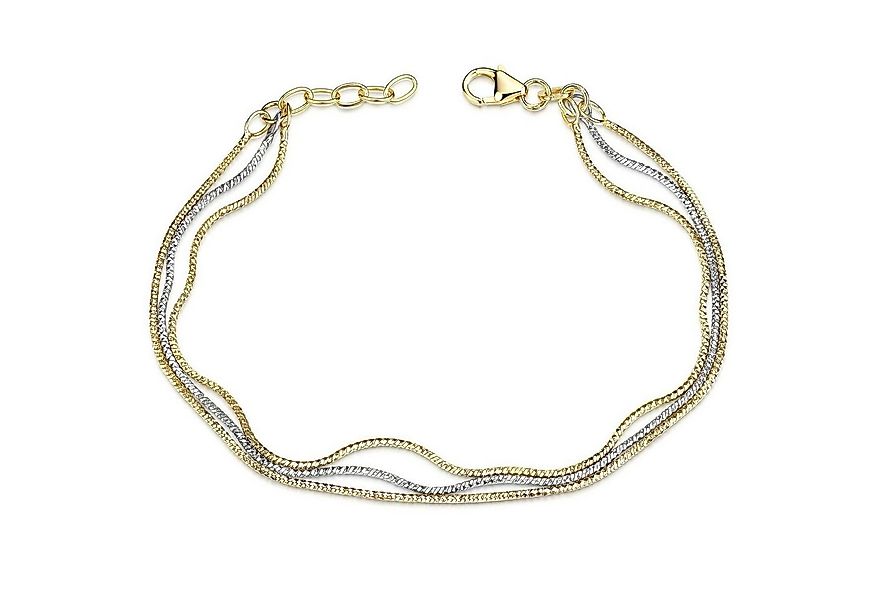 Materia Armkette Damen Silber Gold Bicolor mehrreihig SA-128, Sterlingsilbe günstig online kaufen