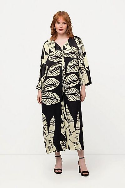 Ulla Popken Maxikleid Midikleid Palmen Drapierung günstig online kaufen