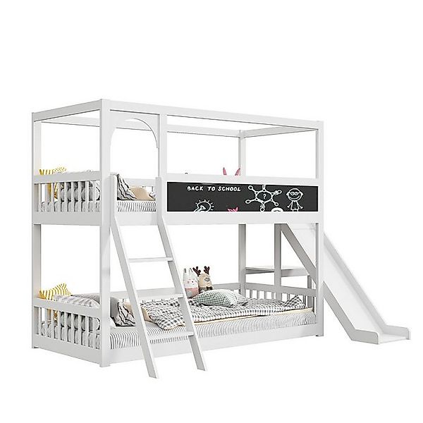 FUROKOY Etagenbett Kinderbett 90x200cm Hausbett Hochbett Kiefernholzbett, m günstig online kaufen
