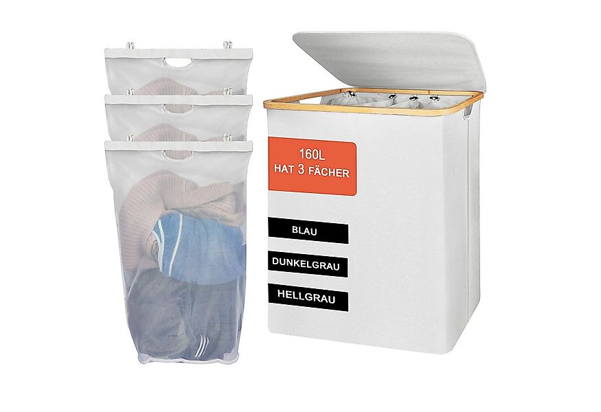 AdelDream Wäschekorb 140L 160L Wäschekorb mit Deckel günstig online kaufen