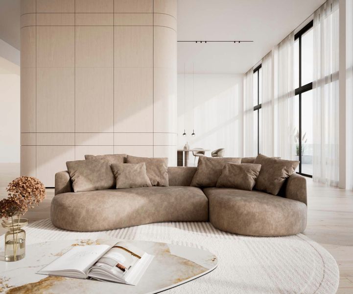 DELIFE Big-Sofa Edina, Cord Beige 330x170 günstig online kaufen