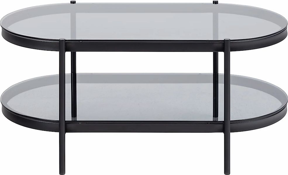 ACTONA GROUP Couchtisch, (1 St.), tischplatte aus gehärtetem Rauchglas.Oval günstig online kaufen
