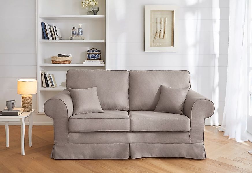 Home affaire 2-Sitzer "Shadmoor", Hussenoptik, in uni oder mit Blumendruck günstig online kaufen