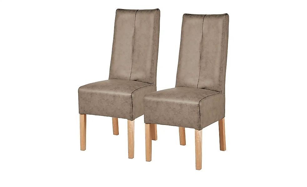Polsterstuhl 2-er Set aus Eiche Marlon ¦ grau ¦ Maße (cm): B: 44 H: 103 T: günstig online kaufen