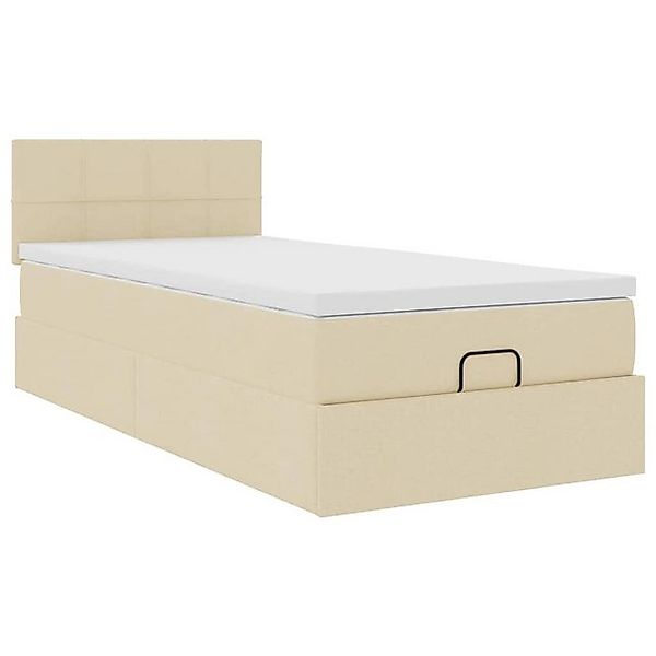 vidaXL Bett Ottoman-Bett mit Matratze Creme 80x200 cm Stoff günstig online kaufen