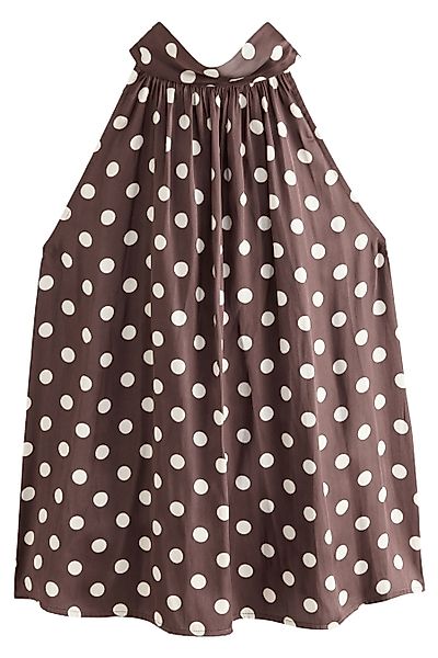 Next Satinbluse Gepunktetes Neckholder-Oberteil, glänzender Satin günstig online kaufen