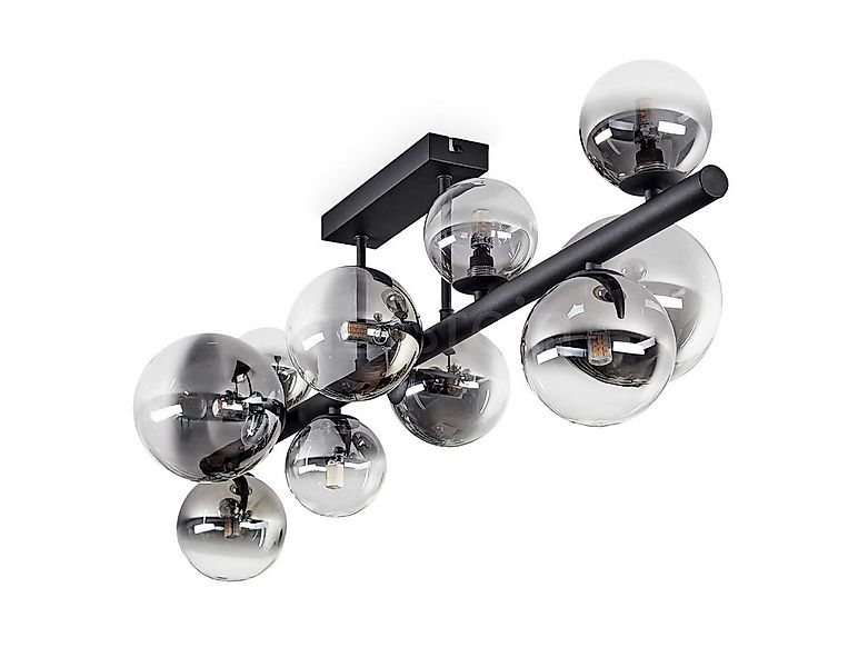 hofstein Deckenleuchte Deckenlampe aus Metall/Glas in Schwarz/Rauchfarben/K günstig online kaufen