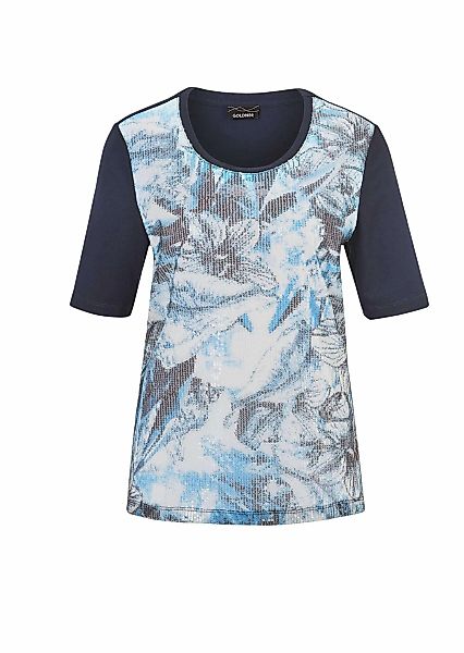 GOLDNER Kurzarmshirt "Kurzgröße Shirt mit Pailletten" Pailletten günstig online kaufen