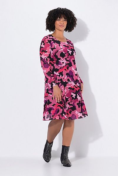 Angel of Style Jerseykleid Meshkleid Camouflage Raffnungen Langarm günstig online kaufen