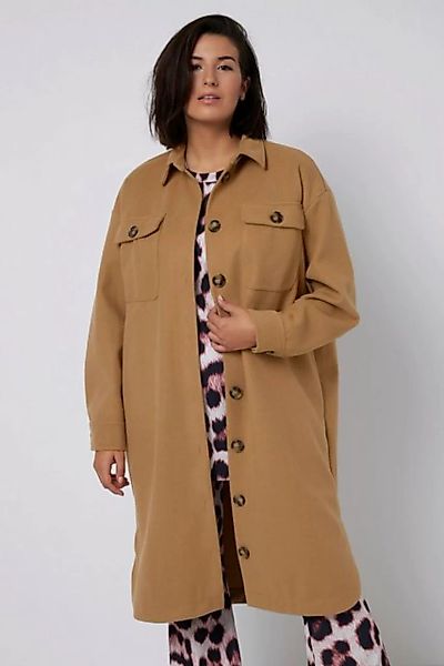 Studio Untold Softshelljacke Hemdjacke oversized lang geschnitten Wolloptik günstig online kaufen