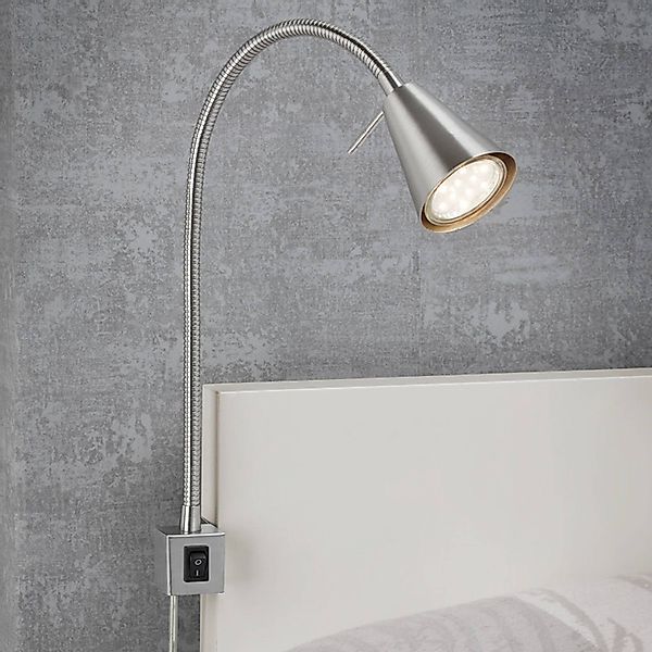 LED-Wandleuchte Tusa, nickel, Metall, 45cm, Flexarm günstig online kaufen