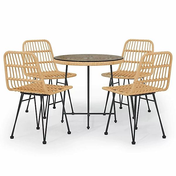 Vidaxl 5-tlg. Garten-essgruppe Poly Rattan günstig online kaufen