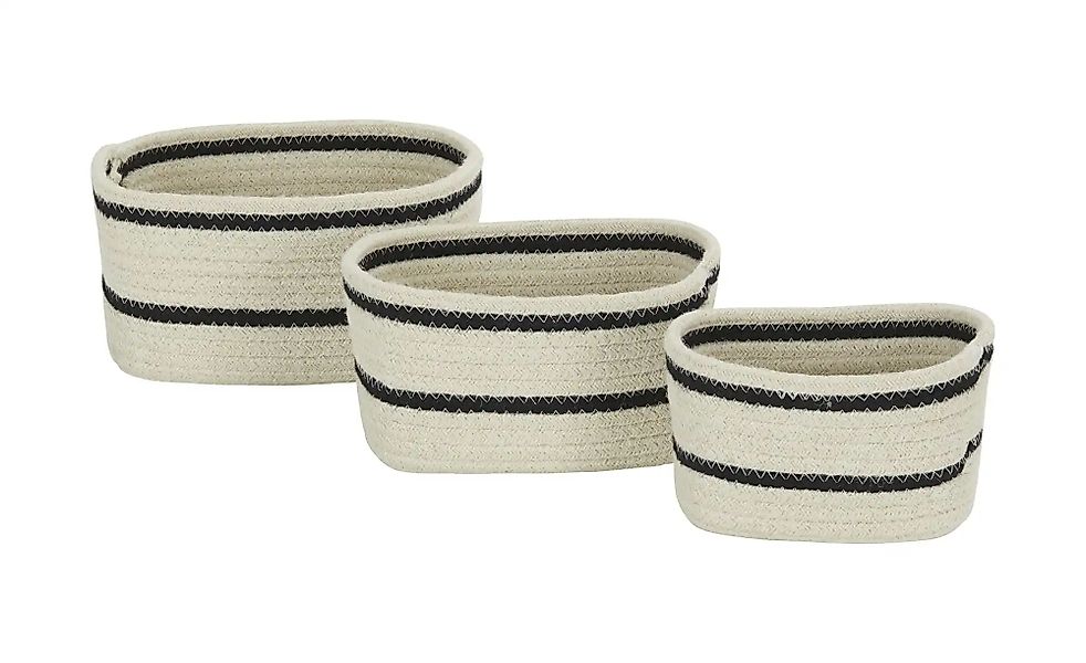 HOME STORY Aufbewahrungskorb  3er Set   ¦ creme ¦ Naturfaser,Polyester ¦ Ma günstig online kaufen