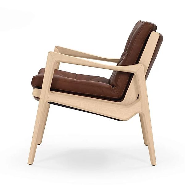 ClassiCon - Euvira Lounge Chair Leder - Eiche natur/Premium Leder braun günstig online kaufen
