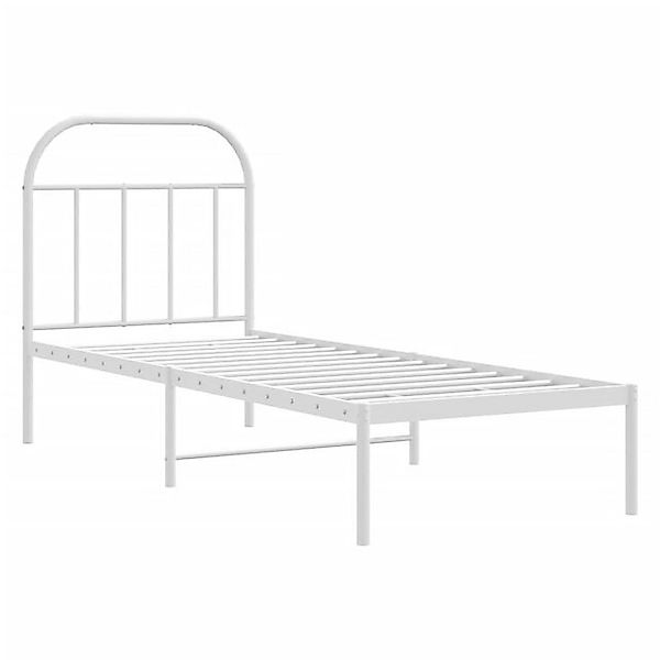 vidaXL Bett Metallbett ohne Matratze mit Kopfteil Weiß 75x190 cm günstig online kaufen