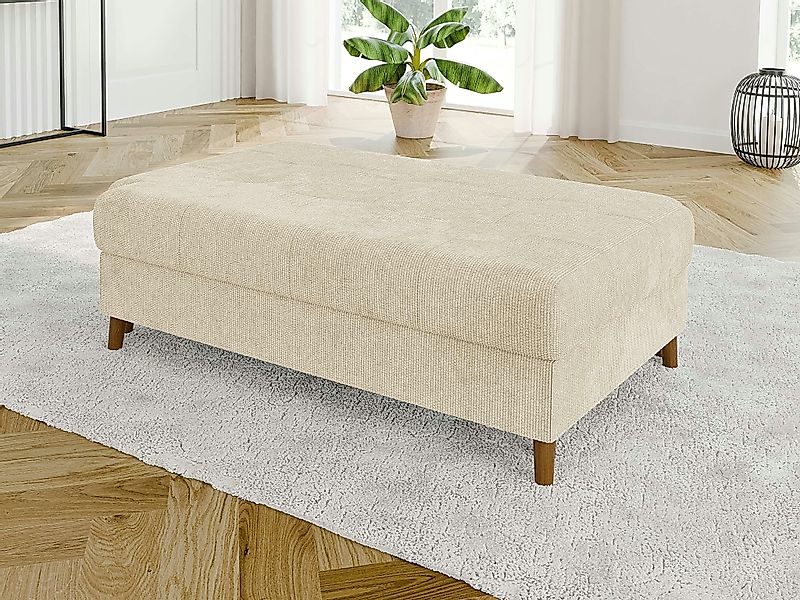 S-Style Möbel Polsterhocker Kristian mit Braun Holzfüßen im skandinavischen günstig online kaufen