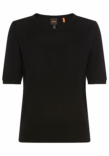BOSS ORANGE Kurzarmpullover "Fiaffusa Premium Damenmode", mit dezentem Ajou günstig online kaufen