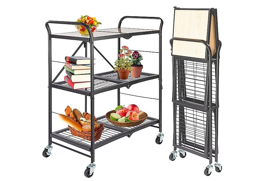 ONVAYA Küchenwagen klappbar, Servierwagen mit Rollen, Beistellwagen, Küchen günstig online kaufen