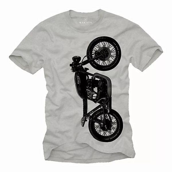 MAKAYA T-Shirt Männer Biker Motiv Cafe Racer Motorrad Bekleidung Motorradfa günstig online kaufen