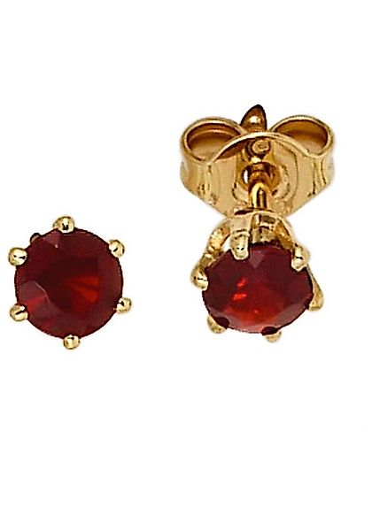 JOBO Paar Ohrstecker, rund 585 Gold mit Granat günstig online kaufen
